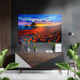 Poppy Field Brushed Aluminium Dibond Wall Art.